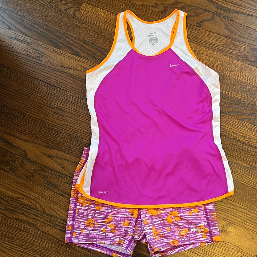 2 Women’s items as a bundled set - Nike dri-fit top and Reebok shorts